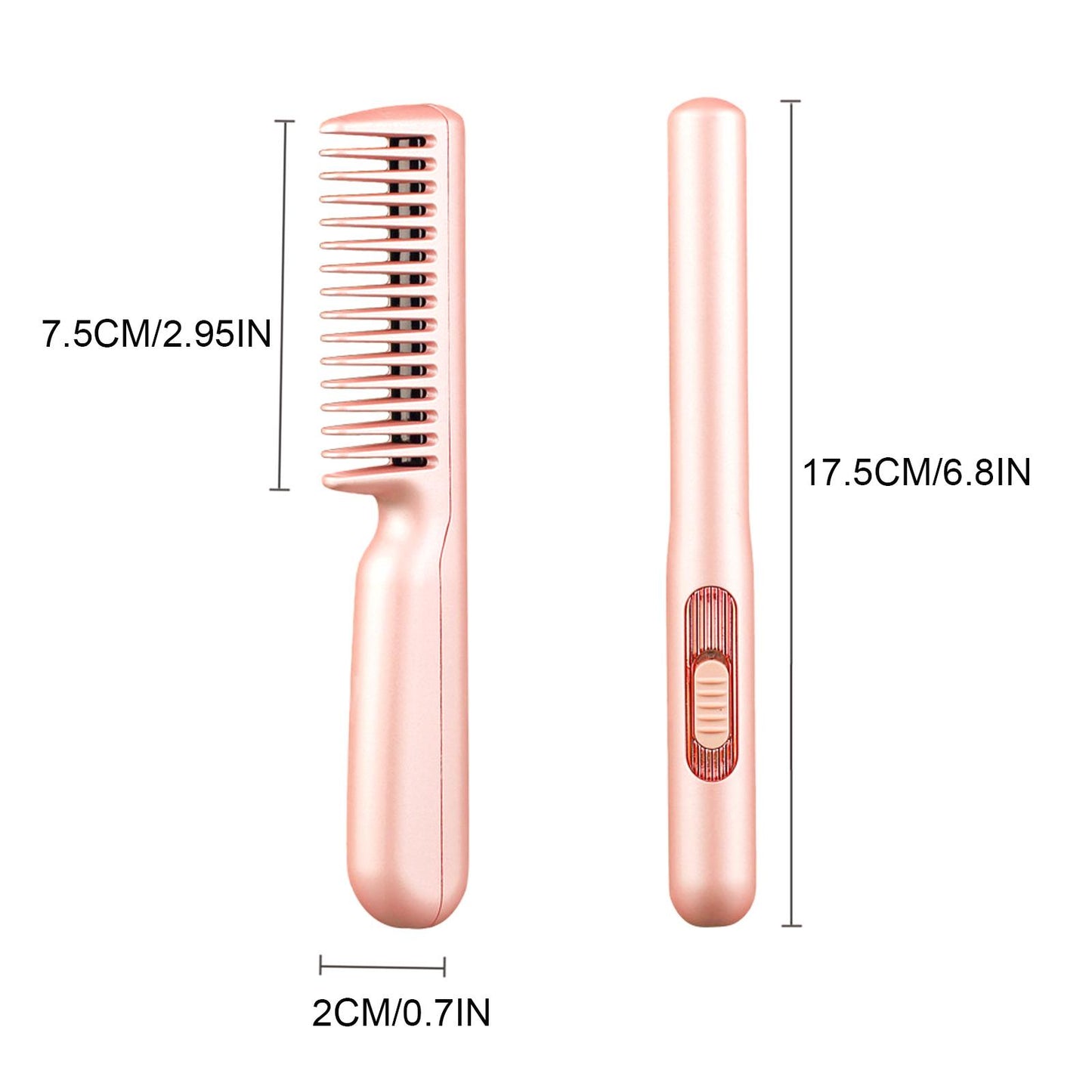 Portable USB hair straightener comb multi-functional curly hair straight hair dual-purpose comb for girls traveling.