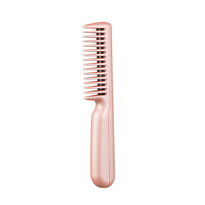 Portable USB hair straightener comb multi-functional curly hair straight hair dual-purpose comb for girls traveling.